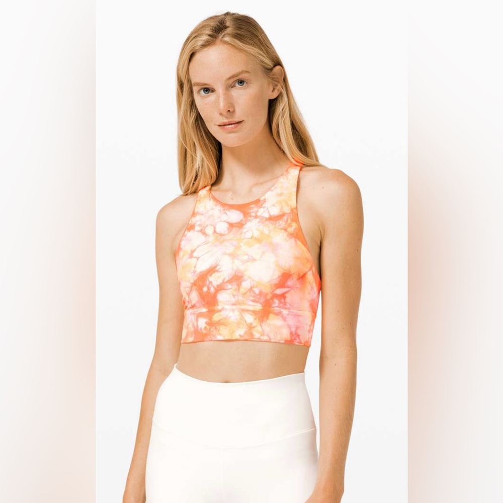 Lululemon Energy Bra High Neck Long Line Shibori *Medium Support Size 4